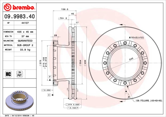 Disc frana 44107 AP