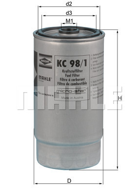Filtru combustibil KC 98/1 MAHLE