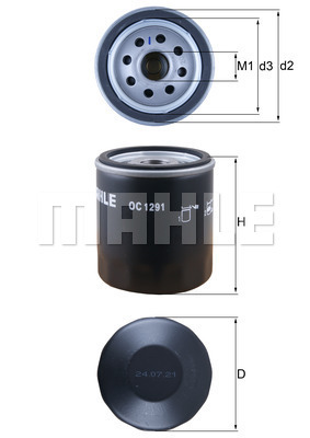 Filtru ulei OC 1291 MAHLE