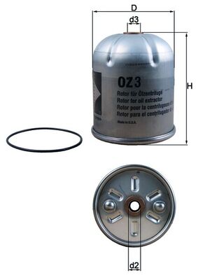 Filtru ulei OZ 3D MAHLE