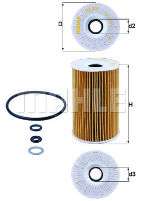 Filtru ulei OX 351D MAHLE