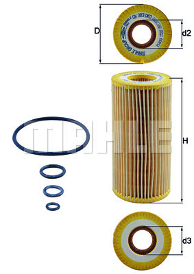 Filtru ulei OX 383D MAHLE