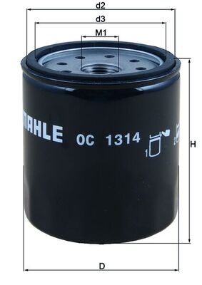Filtru ulei OC 1314 MAHLE