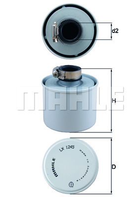 Filtru aer, admisie compresor LX 1245 MAHLE