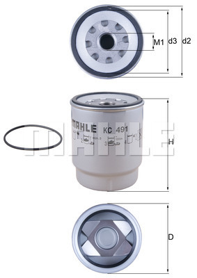 Filtru combustibil KC 491D MAHLE