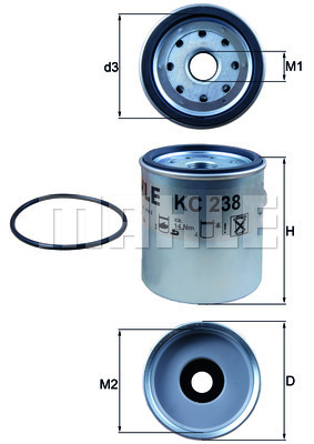 Filtru combustibil KC 238D MAHLE