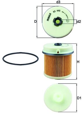 Filtru combustibil KX 445D MAHLE