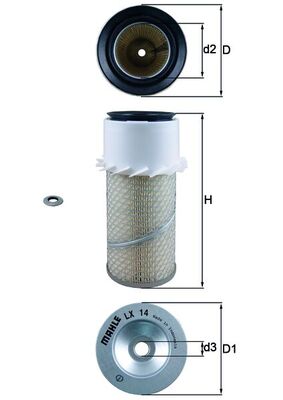 Filtru aer LX 14 MAHLE