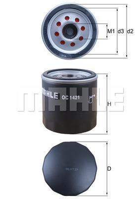 Filtru ulei OC 1421 MAHLE