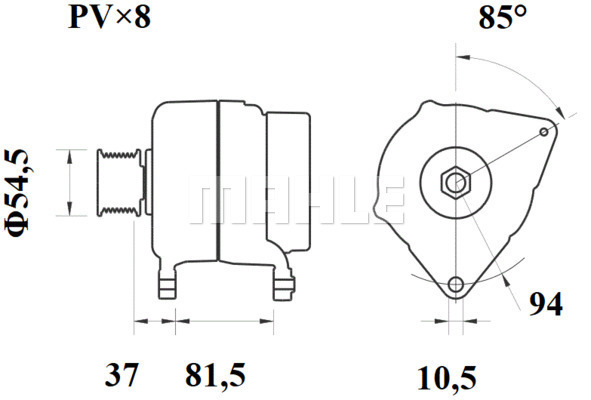 Generator / Alternator MG 810 MAHLE