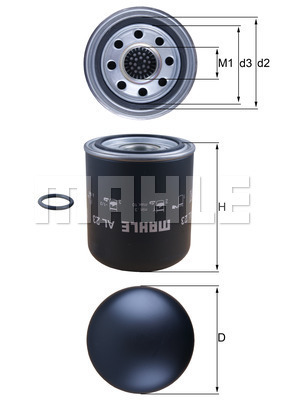 Element filtrant uscator aer, compresor AL 23 MAHLE