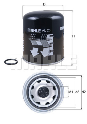 Element filtrant uscator aer, compresor AL 25 MAHLE