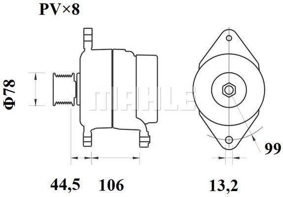 Generator / Alternator MG 816 MAHLE