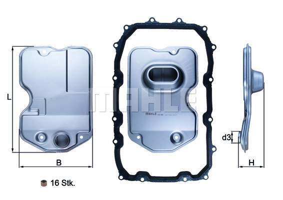 Filtru hidraulic, cutie de viteze automata HX 160KIT MAHLE