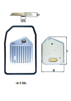 Filtru hidraulic, cutie de viteze automata HX 163KIT MAHLE