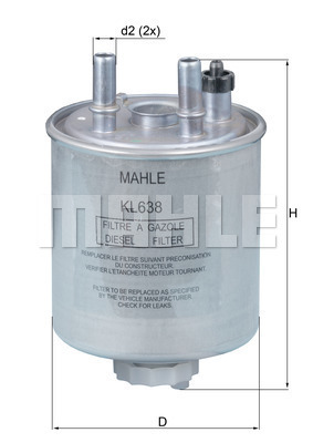 Filtru combustibil KL 638 MAHLE