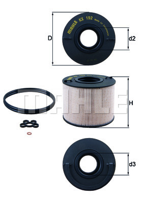 Filtru combustibil KX 192D MAHLE