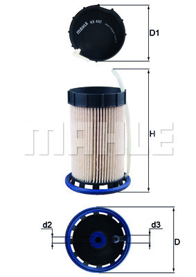 Filtru combustibil KX 492 MAHLE