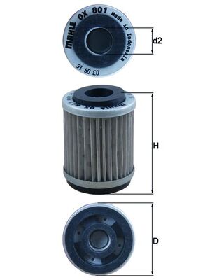 Filtru ulei OX 801 MAHLE