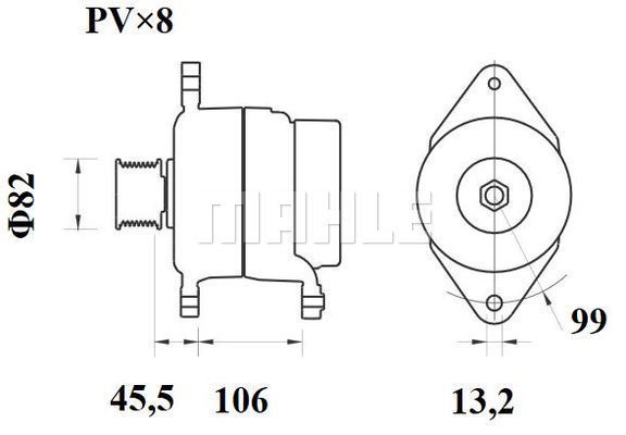 Generator / Alternator MG 877 MAHLE