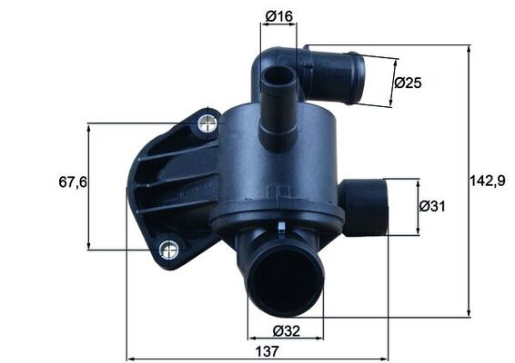 Termostat,lichid racire TH 57 87 MAHLE