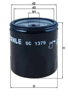 Filtru ulei OC 1379 MAHLE
