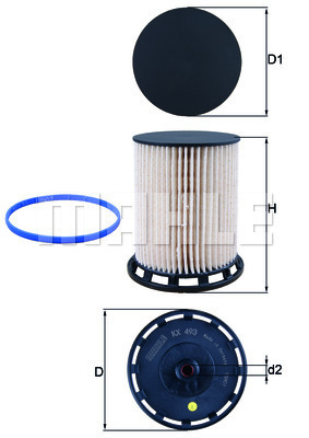 Filtru combustibil KX 493D MAHLE