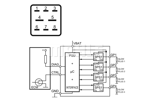 Unitate de control,bujii incandescente MHG 11 MAHLE