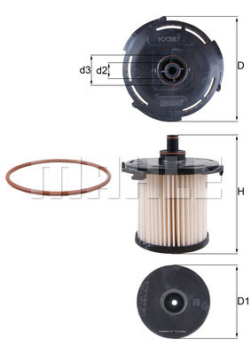 Filtru combustibil KX 387D MAHLE