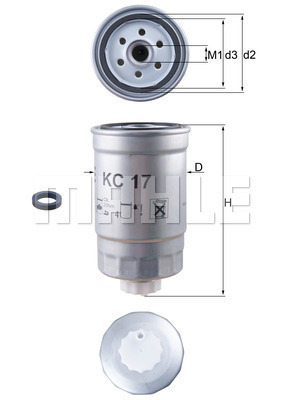 Filtru combustibil KC 17D MAHLE