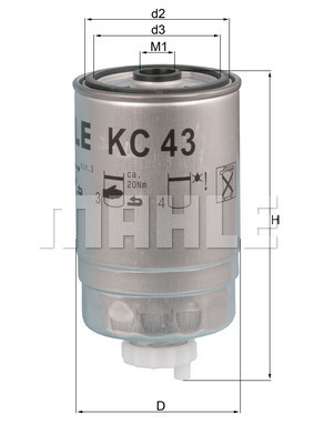 Filtru combustibil KC 43 MAHLE