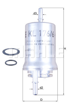 Filtru combustibil KL 176/6D MAHLE