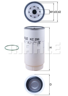 Filtru combustibil KC 296D MAHLE