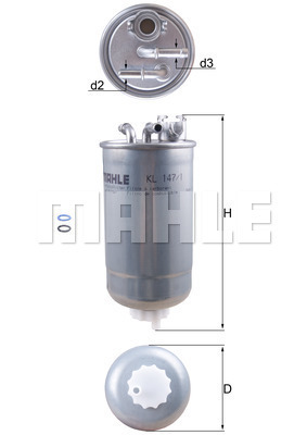 Filtru combustibil KL 147/1D MAHLE