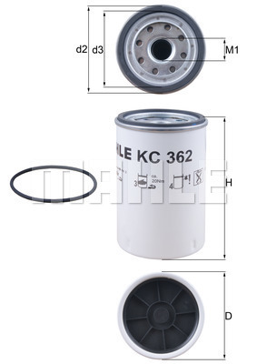 Filtru combustibil KC 362D MAHLE