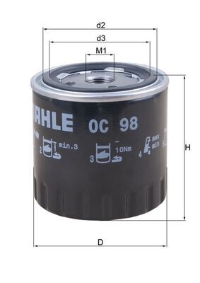 Filtru ulei OC 98 MAHLE