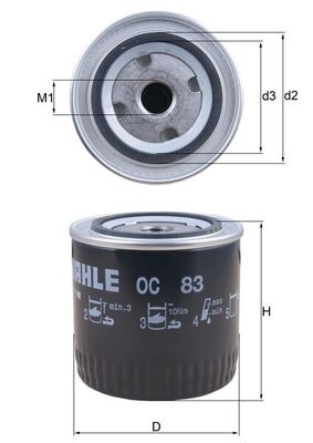 Filtru ulei OC 83 MAHLE