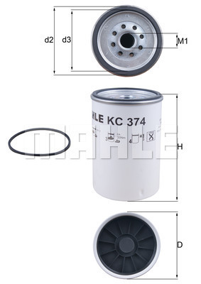 Filtru combustibil KC 374D MAHLE