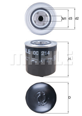 Filtru ulei OC 214 MAHLE