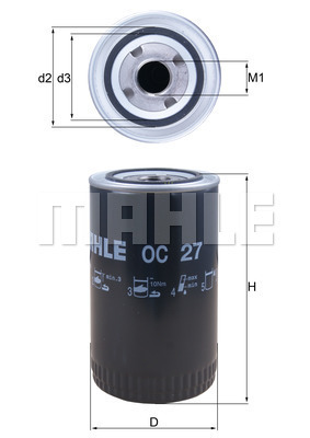 Filtru ulei OC 27 MAHLE