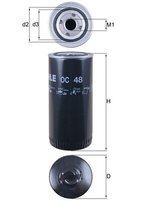 Filtru ulei OC 48 MAHLE