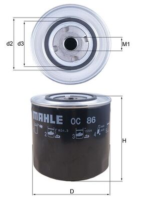 Filtru ulei OC 86 MAHLE