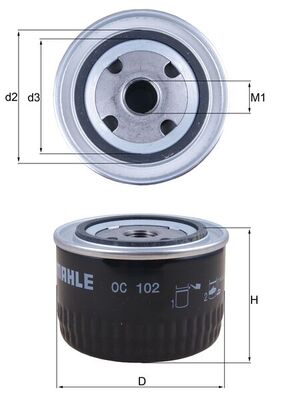 Filtru ulei OC 102 MAHLE