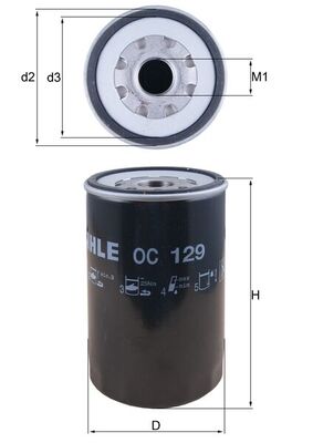 Filtru ulei OC 129 MAHLE