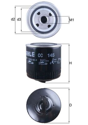 Filtru ulei OC 145 MAHLE