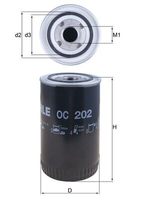 Filtru ulei OC 202 MAHLE