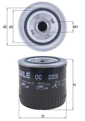 Filtru ulei OC 223 MAHLE