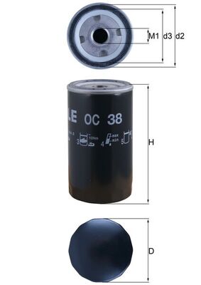 Filtru ulei OC 38 MAHLE