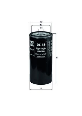 Filtru ulei OC 46 MAHLE