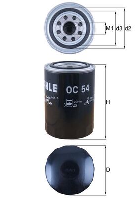 Filtru ulei OC 54 MAHLE